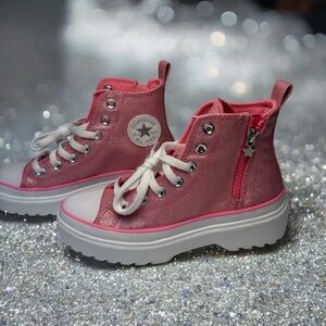 Converse Sparkle Pink Platform Sneakers